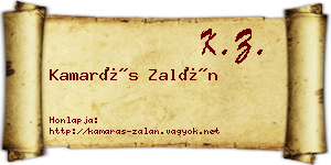 Kamarás Zalán névjegykártya